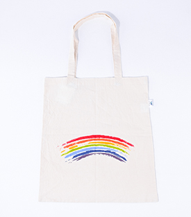 BAUMWOLLTASCHE Regenbogen BioBW 38xH44cm Henkel 2,5x70cm