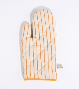 TOPFHANDSCHUH  Streifen dotter Bio-BW Canvas bedruckt 32x17cm