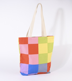 TASCHE Blockkaro Bio-Baumwolle H40 x B38 x T9cm