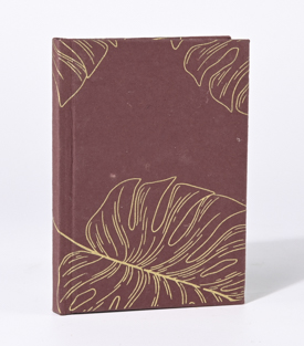 NOTIZBUCH Monstera aubergine Papier 50 Blatt 13xH18cm