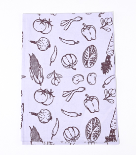 GESCHIRRTUCH Gemüse lila 25%Leinen 75%Baumwolle 70x50cm