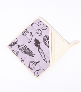 TOPFLAPPEN Gemüse lila Bio-BW Canvas bedruckt 21x21cm