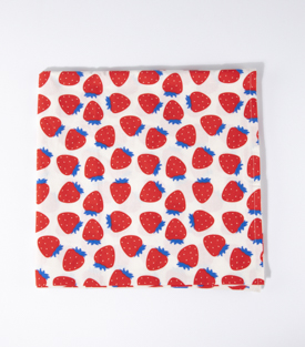 TISCHDECKE Erdbeer Bio-Baumwolle 148x148cm