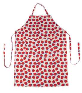 SCHÜRZE Erdbeer Bio-Baumwolle bedruckt 95x67cm