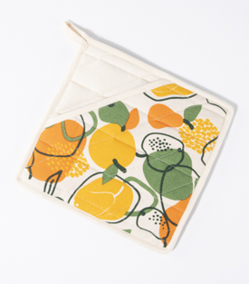 TOPFLAPPEN Früchte Bio-Baumwolle Canvas 21x21cm