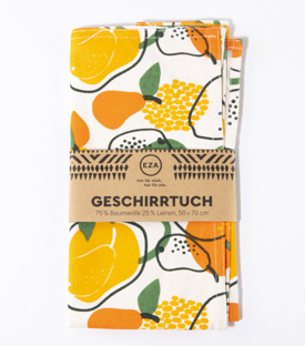 GESCHIRRTUCH Früchte 75% BW 25% Leinen 50x70cm
