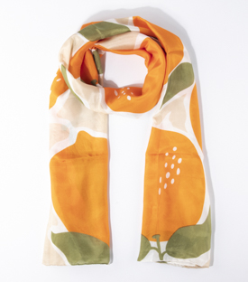 SCHAL Orangen 100% Seide 180x50cm