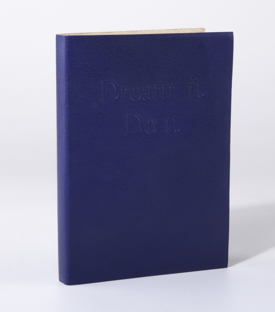 NOTIZBUCH Dream it 80 Blatt Ledereinband blau 13x18cm