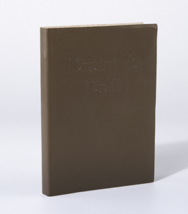NOTIZBUCH Dream it 80 Blatt Ledereinband braun 13x18cm