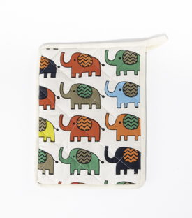 TOPFLAPPEN Elefant Bio-Baumwolle bedruckt  19x25cm