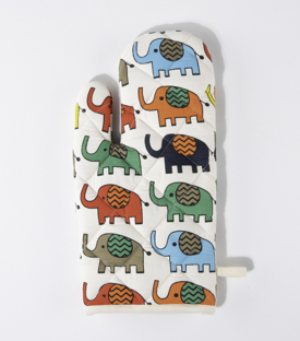 TOPFHANDSCHUH Elefanten Bio-Baumwolle bedruckt 29x17cm
