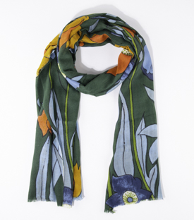 SCHAL Blumen 100% Wolle 180x70cm