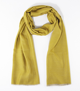 SCHAL Pashmina goldgelb 100% Wolle 200x70cm
