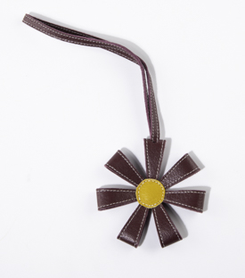 SCHLÜSSELANHÄNGER Premiumleder chromfrei L 27cm Blume 9cm
