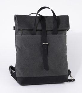 Artikeldetails anzeigen RUCKSACK Canvas grau meliert BW Leder H40 x B34 x T8