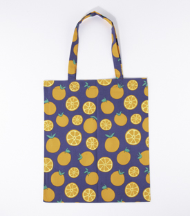 TASCHE Orangen blau Bio-Baumwolle H44 x B38cm