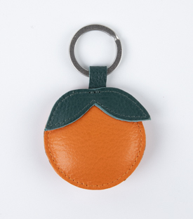 SCHLÜSSELANHÄNGER Orange Ökoleder L 7cm
