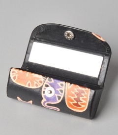 LIPPENSTIFTETUI Katzen Ziegenleder, 8,5x3x3cm