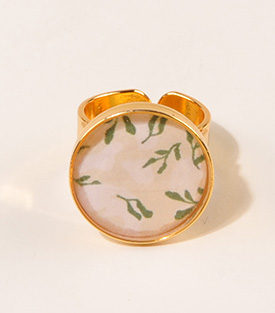 FINGERRING Blätter 24k vergoldet verstellbar
