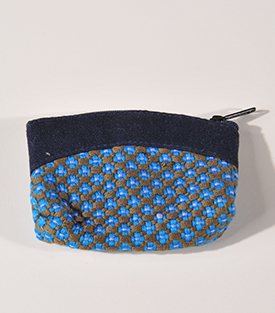 Artikeldetails anzeigen MÜNZTÄSCHCHEN blau 11xH8,5cm, BW handgewebt