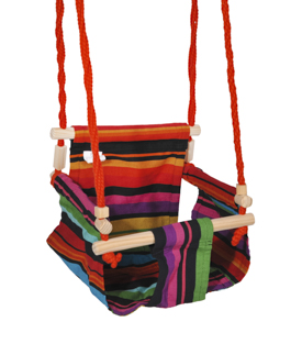 BABYSCHAUKEL bunt gestreift Baumwolle 35x35xL110cm