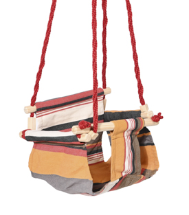 BABYSCHAUKEL rot orange Baumwolle 35x35xL110cm 
