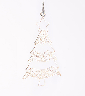 WEIHNACHTSANHÄNGER Baum Filigrandraht versilbert 8cm