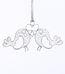 WEIHNACHTSANHÄNGER Vögel Filigrandraht versilbert 8cm