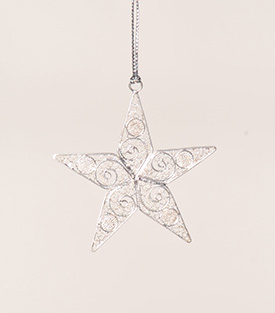 ANHÄNGER Stern Filigrandraht  versilbert, 6cm