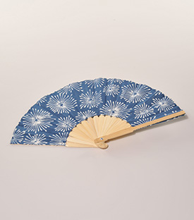 FÄCHER Pusteblume Batik blau Bambus und Baumwolle, L21cm