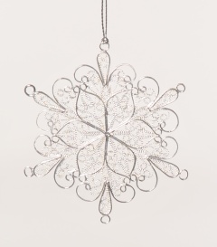 WEIHNACHTSSTERNANHÄNGER  Filigrandraht versilbert, 8cm