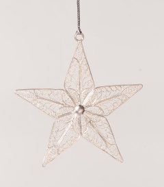 WEIHNACHTSANHÄNGER Stern Filigrandraht versilbert, 8cm