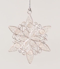 WEIHNACHTSANHÄNGER Kristall Filigrandraht versilbert, 6cm