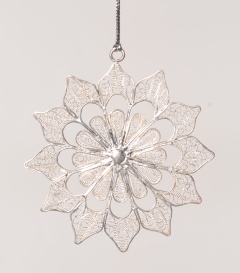 WEIHNACHTSANHÄNGER Kristall Filigrandraht versilbert, 8cm