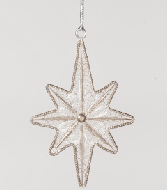 WEIHNACHTSANHÄNGER Stern Filigrandraht versilbert, 9cm