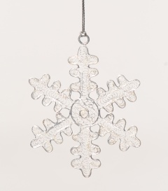 WEIHNACHTSANH. Schneekristall Filigrandraht versilbert ca8cm