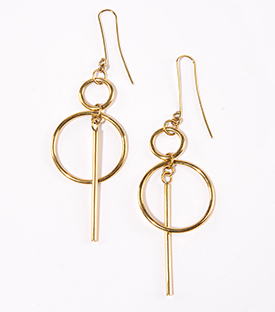 OHRHÄNGER Ringe Messing, L 10cm
