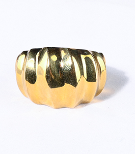 FINGERRING Upcycling Messing Rillen 18mm