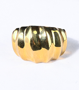 FINGERRING Upcycling Messing Rillen 19mm