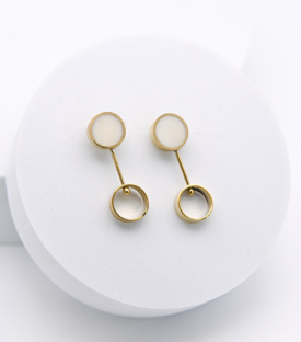 OHRRINGE Ringe Upcycling Messing Horn L 3,5cm