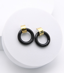 OHRRINGE Ring in Ring Upcycling Messing Horn dm2,2cm