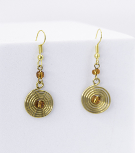 OHRRINGE Spirale Glas Messing L 4cm
