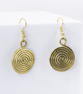 OHRRINGE Spirale Messing L 4,5cm