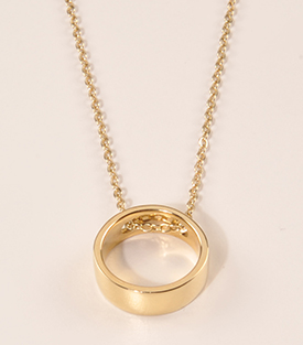 HALSKETTE Ring Upcycling-Messing L 72cm