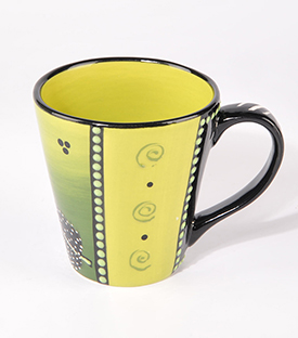 TASSE Conical grün Feder dm9xh10cm