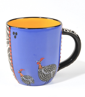 TASSE Isuna, Perlhuhnfamilie blau, dm9xH9,5cm