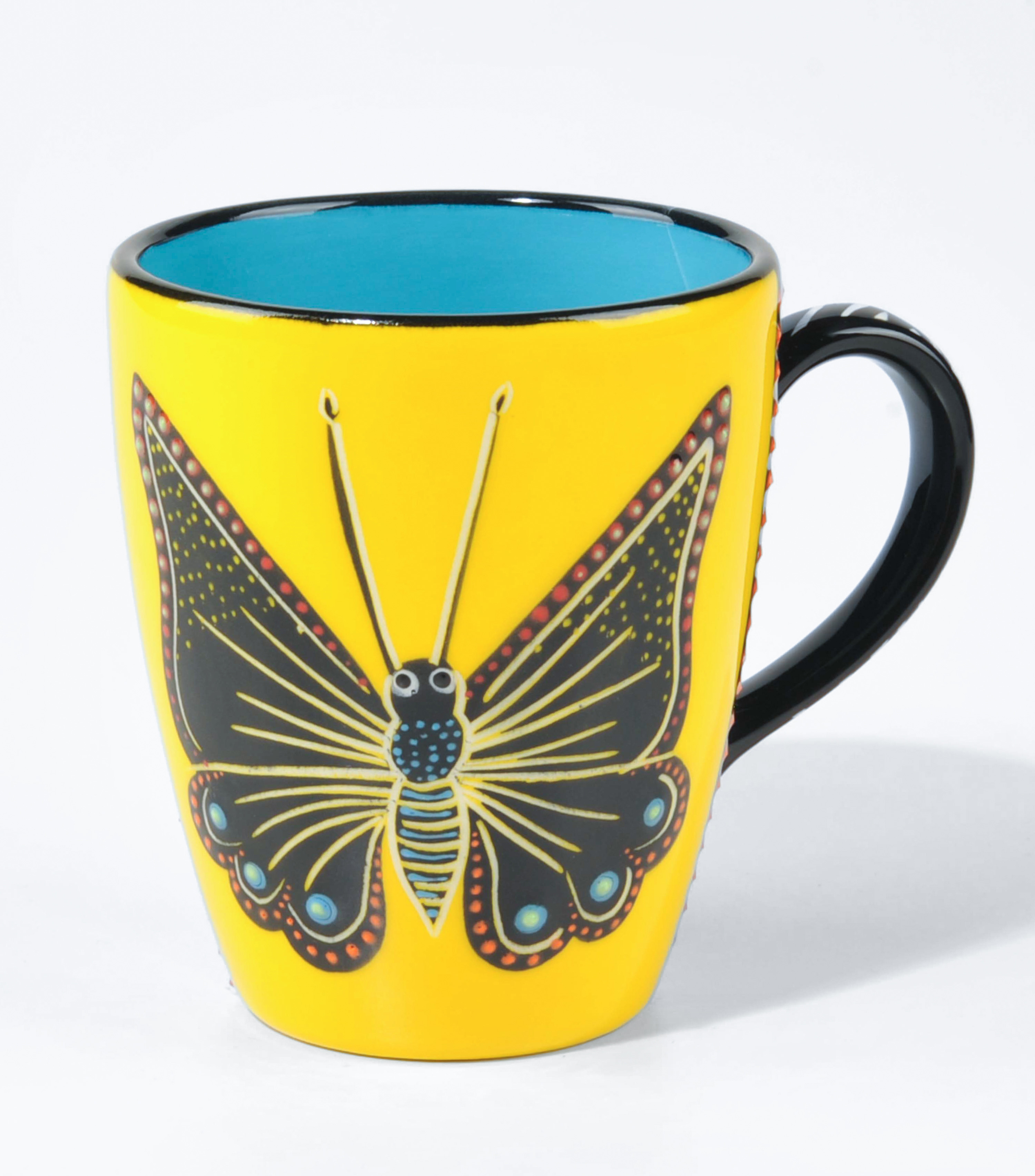 TASSE ABENI Schmetterling gelb, dm9xH11cm