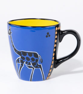 TASSE Abeni Giraffenfamilie blau-gelb dm9xH11cm