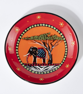 PASTATELLER  Elefant Akazie rot-orange dm 23xH5cm