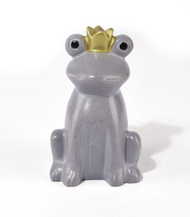 FROSCHKÖNIG Speckstein grau 6xH9,5cm